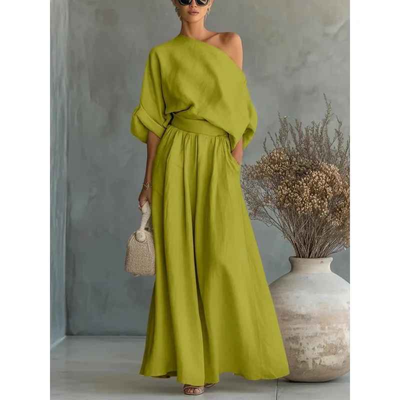 Lisa | Off-Shoulder Top and Tapered Pants Set