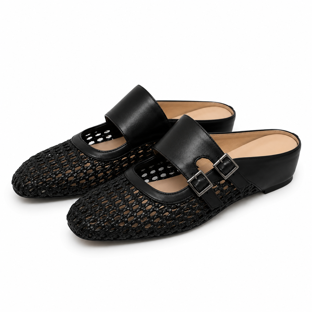 BELLAMONT™ | Woven Wedge Sandals with Square Toe