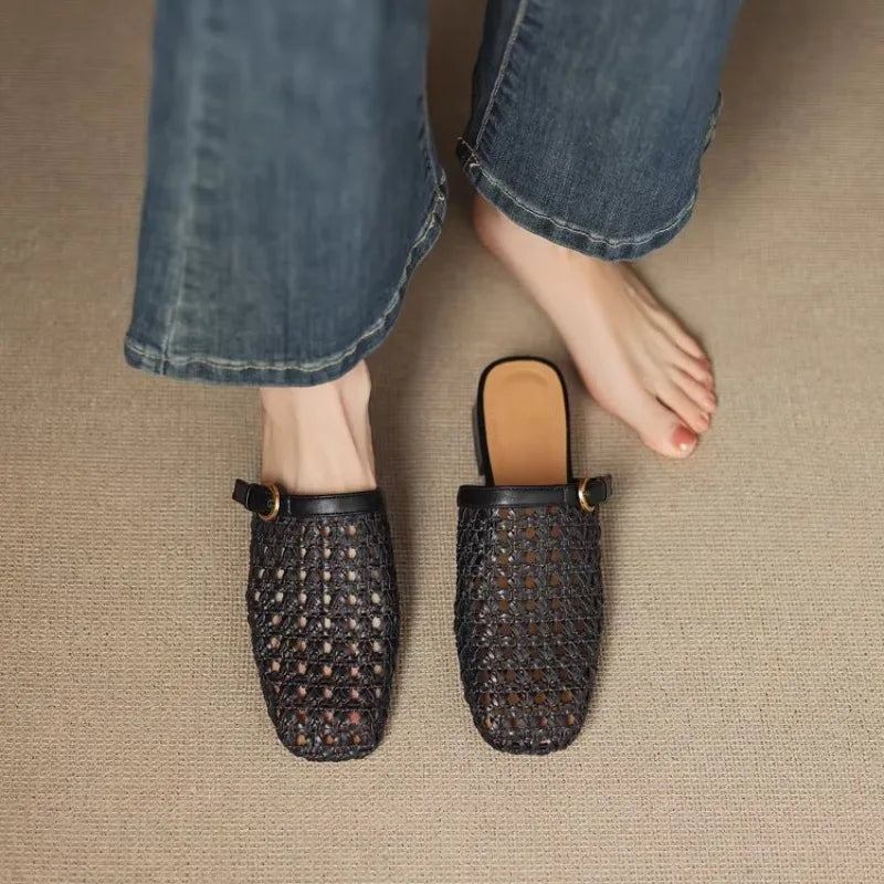 MONVETTA™ | Retro Woven Shoes with Block Heel