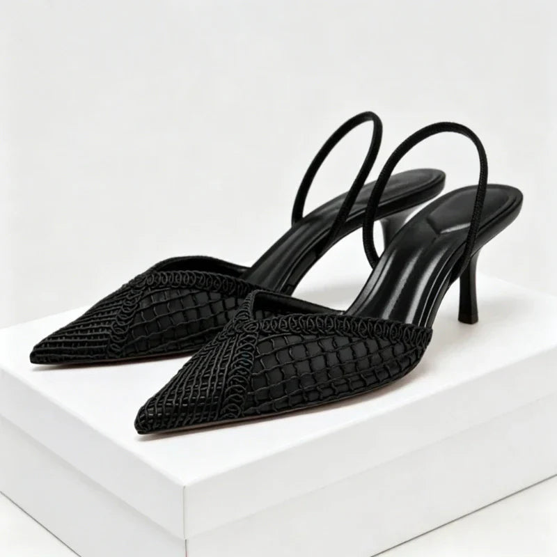 RIVELLA™ | High Heel Woven Mesh Stiletto Sandals