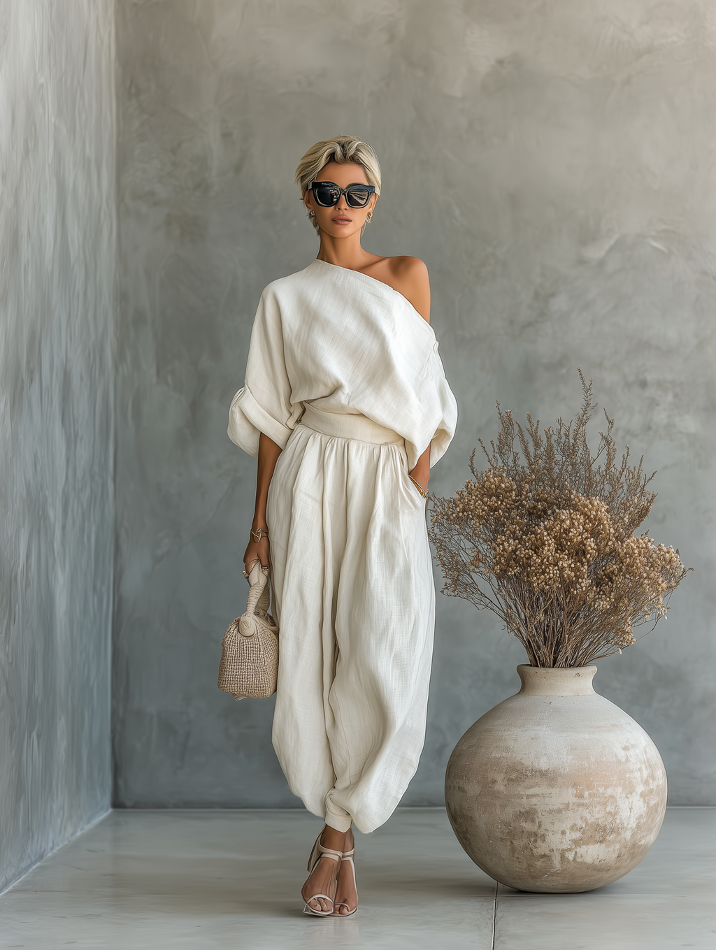 Lisa | Off-Shoulder Top and Tapered Pants Set