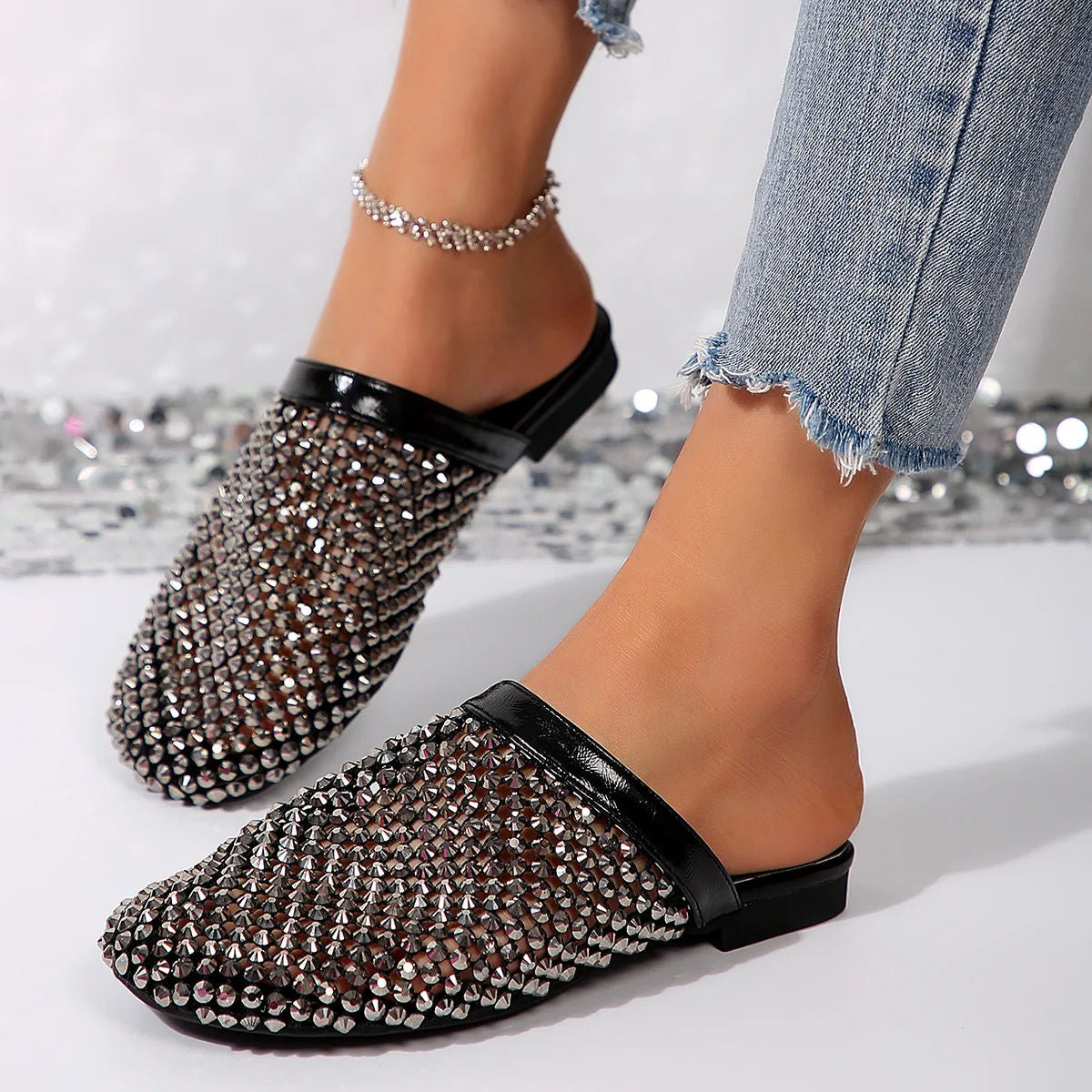 ROSENVALE™ | Embellished Flat Sandals with Round Toe