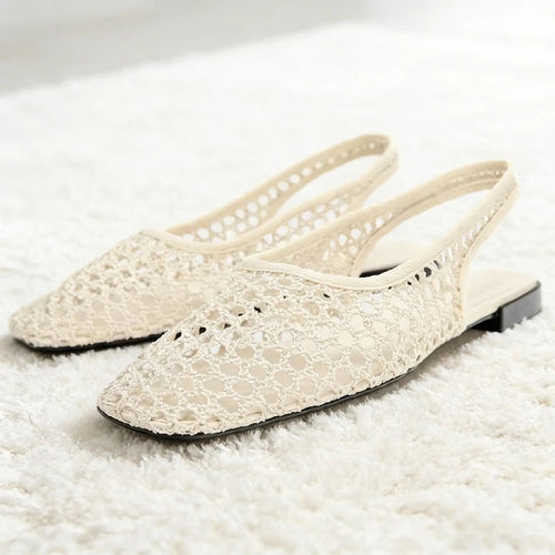 ALBIONA™ | Flat Mesh Sandals with Square Toe