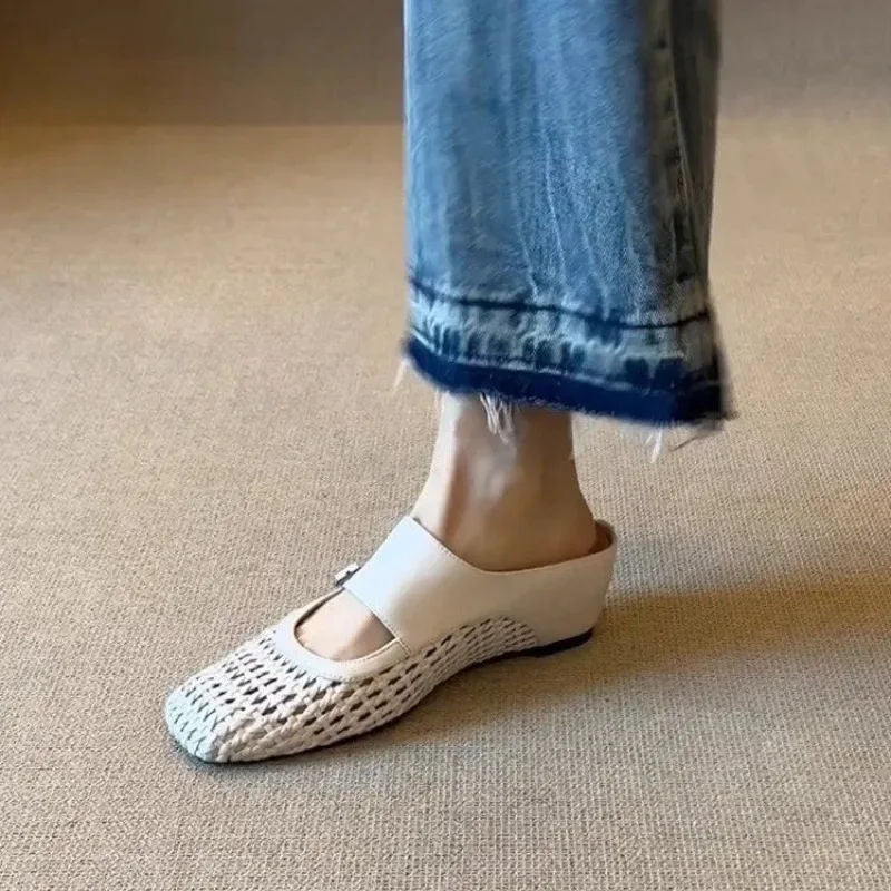 BELLAMONT™ | Woven Wedge Sandals with Square Toe