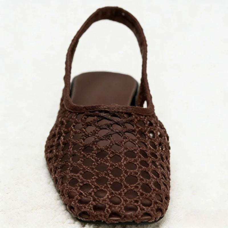 ALBIONA™ | Flat Mesh Sandals with Square Toe