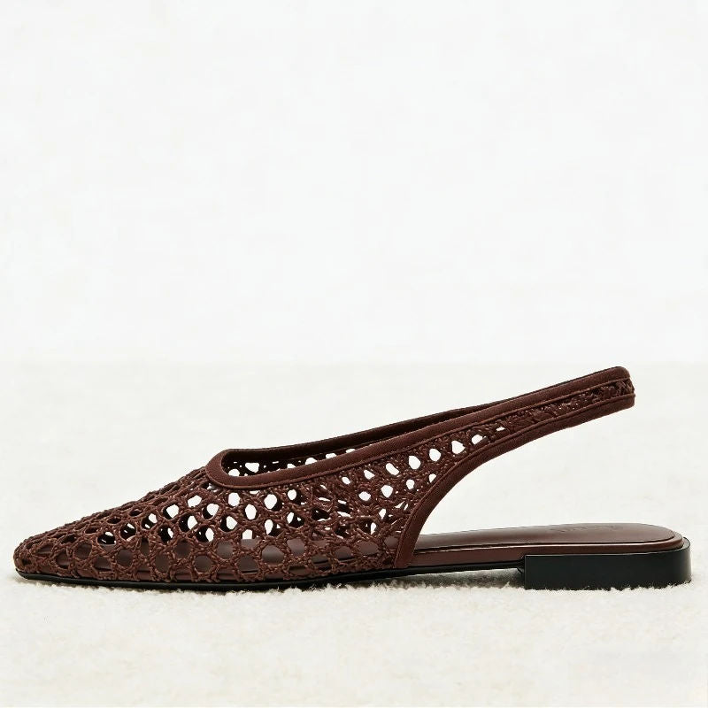 ALBIONA™ | Flat Mesh Sandals with Square Toe