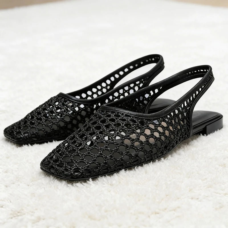 ALBIONA™ | Flat Mesh Sandals with Square Toe