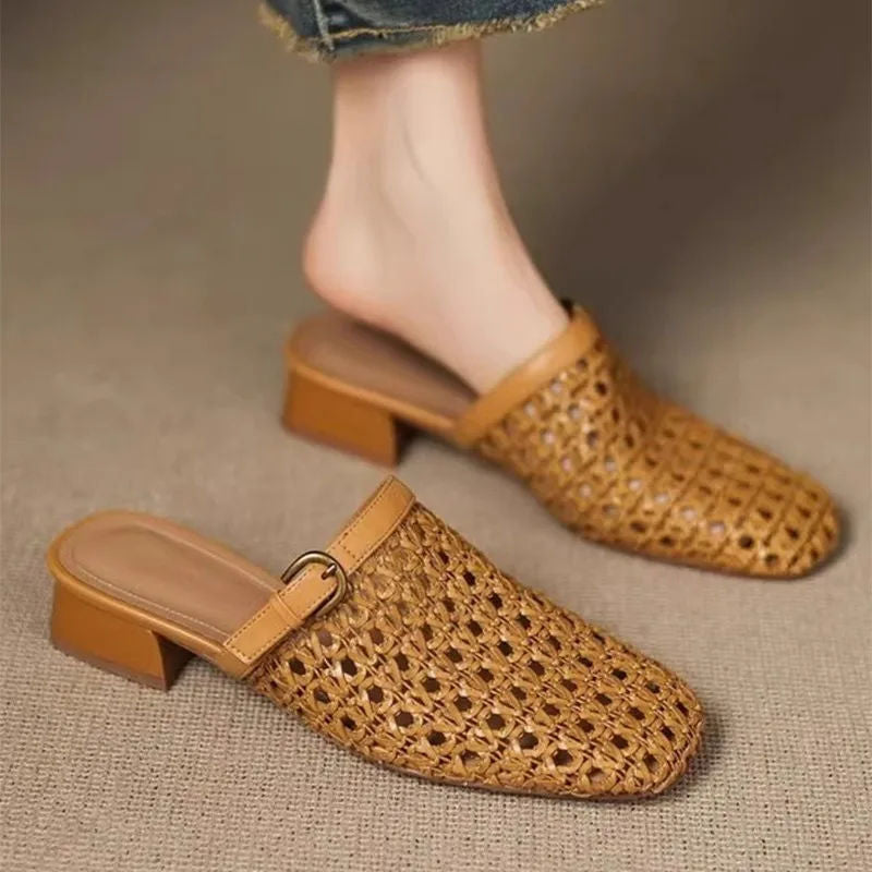 MONVETTA™ | Retro Woven Shoes with Block Heel