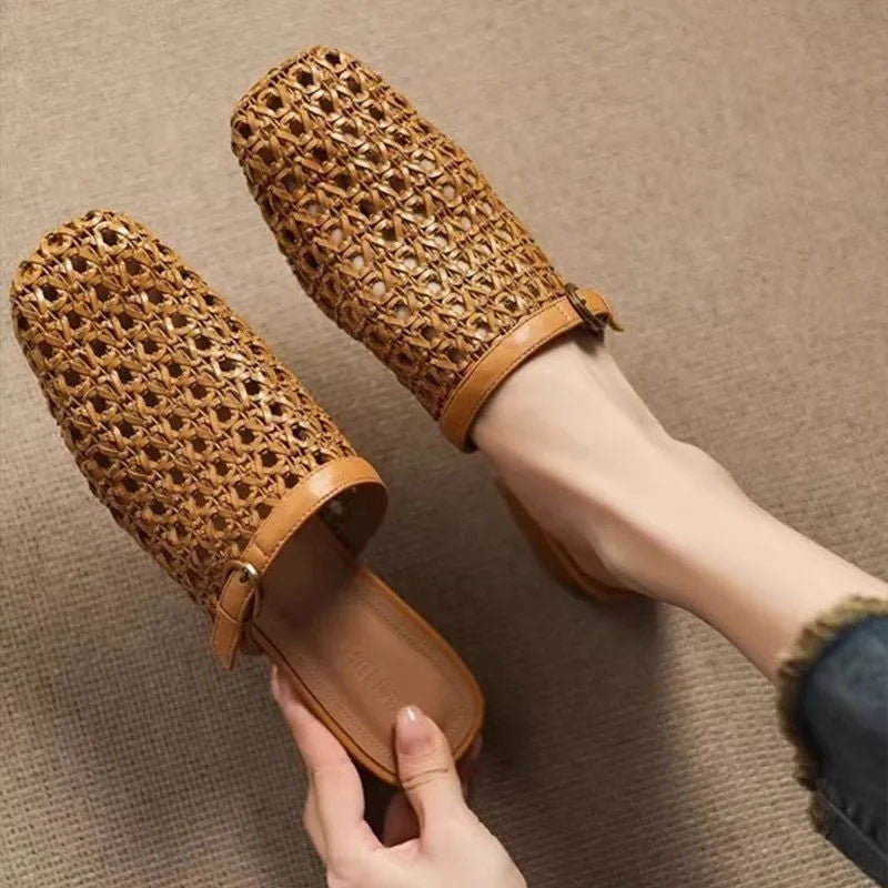 MONVETTA™ | Retro Woven Shoes with Block Heel