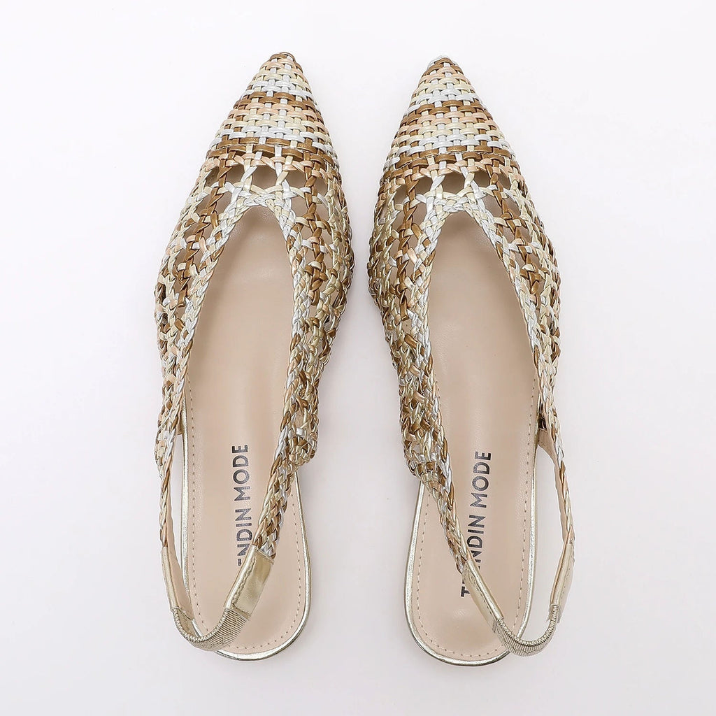 TRENDIVA™ | Braided Flat Pointed-Toe Sandals