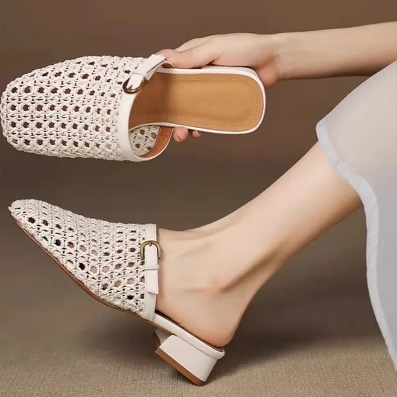 MONVETTA™ | Retro Woven Shoes with Block Heel
