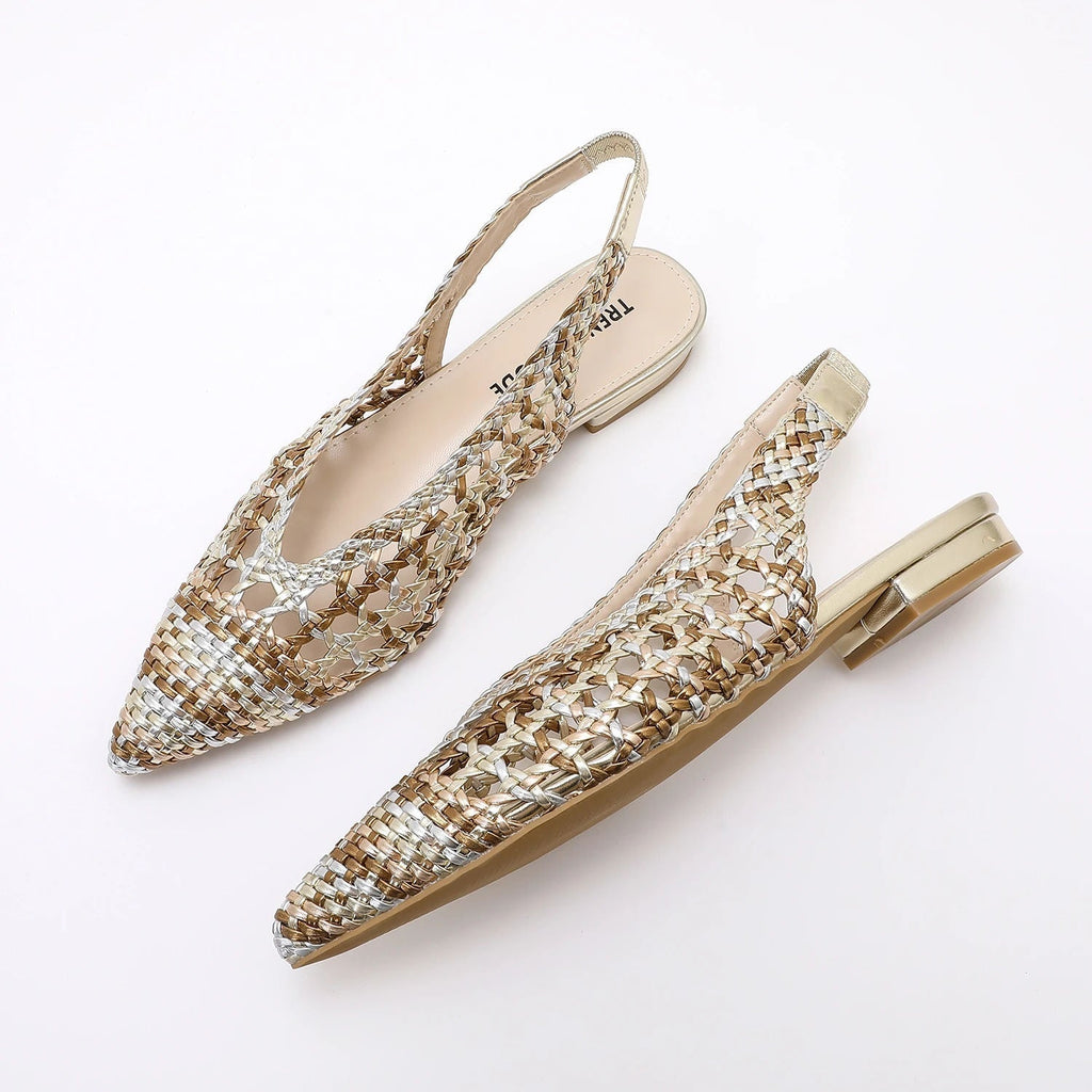 TRENDIVA™ | Braided Flat Pointed-Toe Sandals