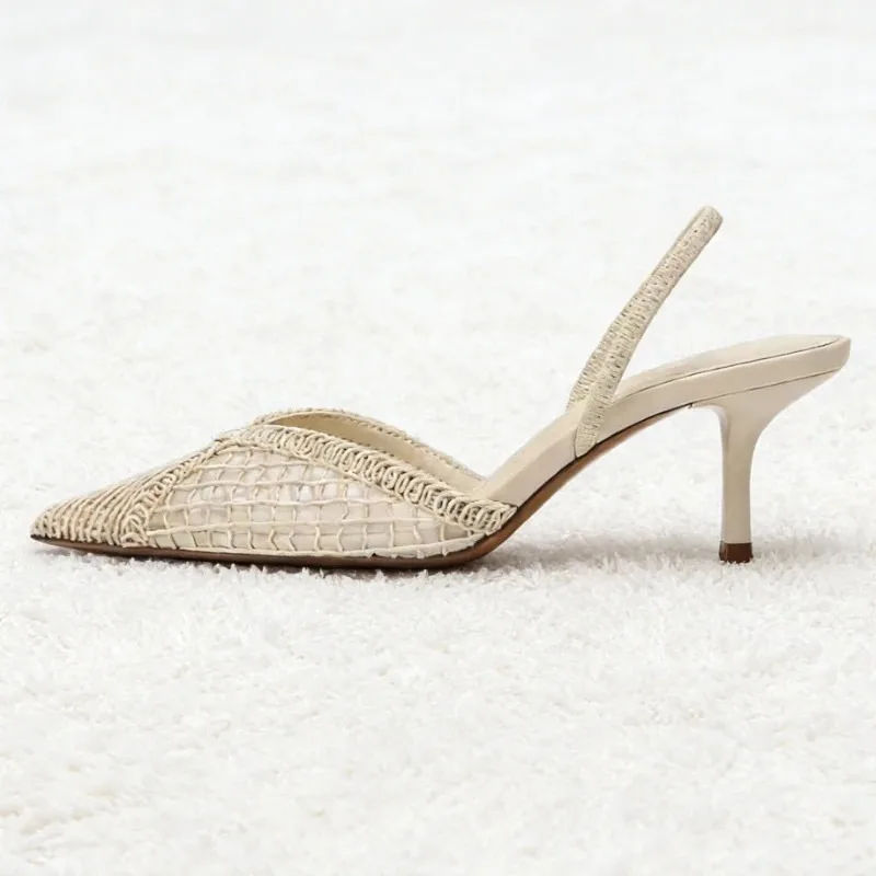 RIVELLA™ | High Heel Woven Mesh Stiletto Sandals