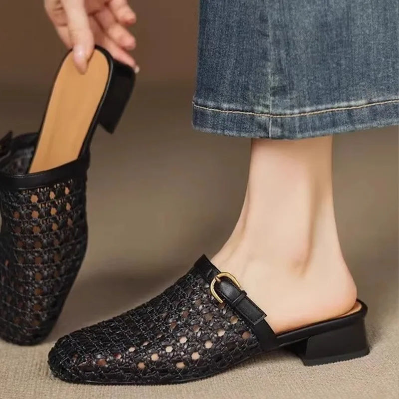 MONVETTA™ | Retro Woven Shoes with Block Heel