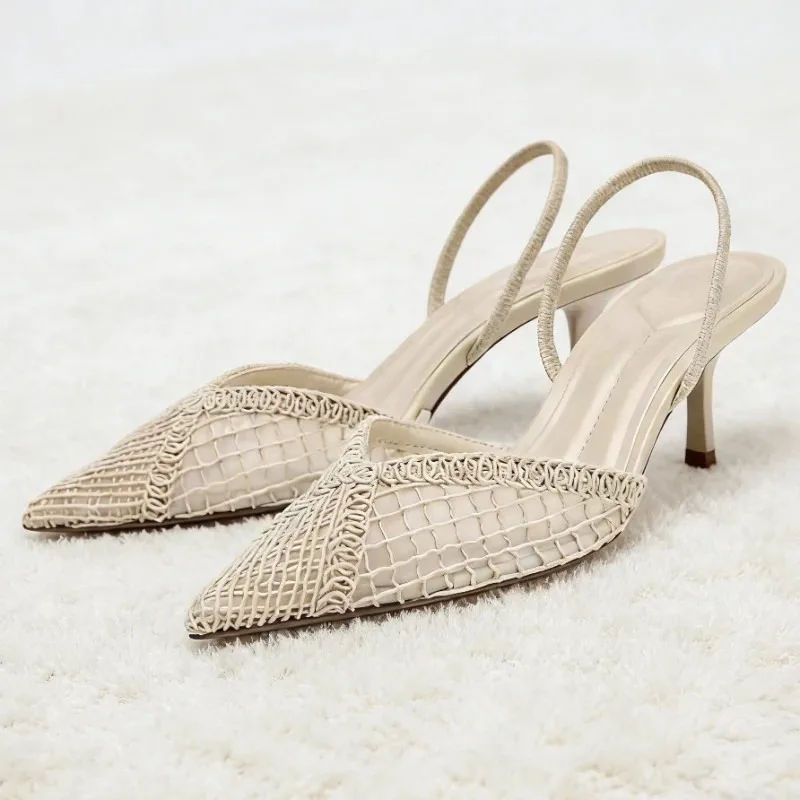 RIVELLA™ | High Heel Woven Mesh Stiletto Sandals