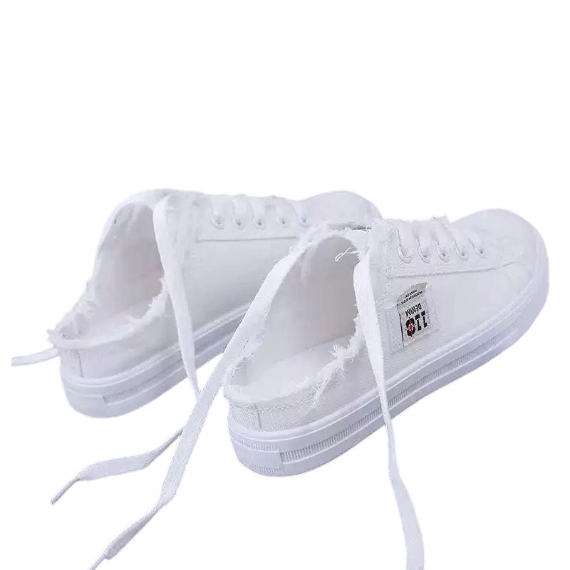 BREEZA™ | Women's Frayed Denim Mule Sneakers