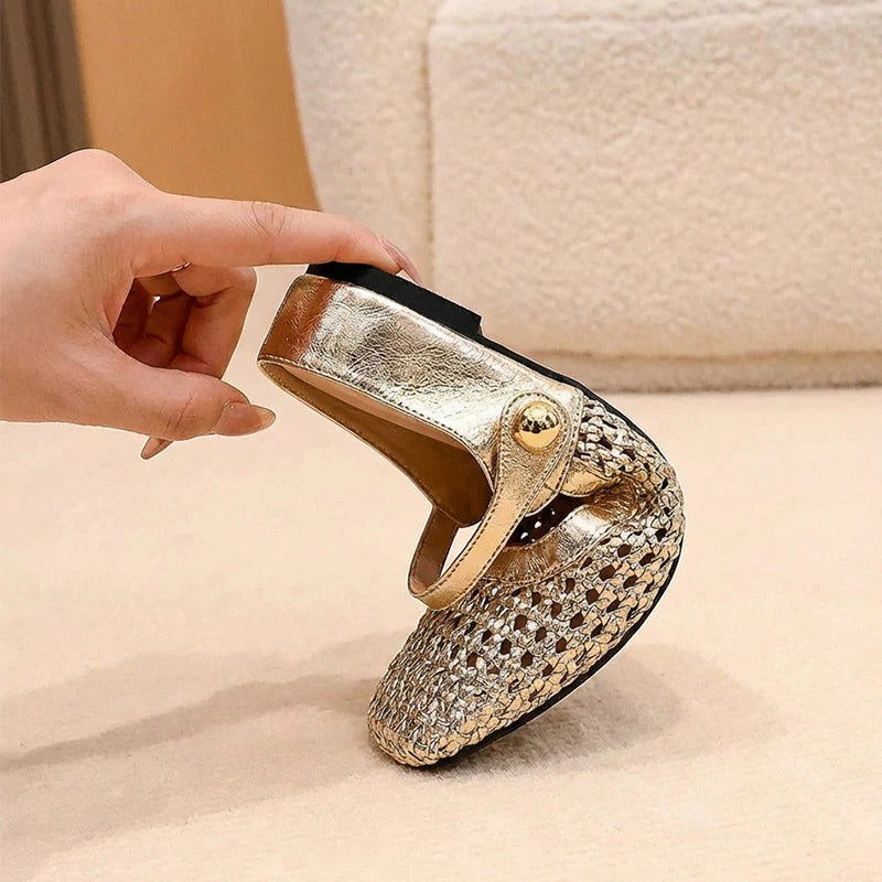 LUMIRA™ | Braided Woven Clogs with Square Toe