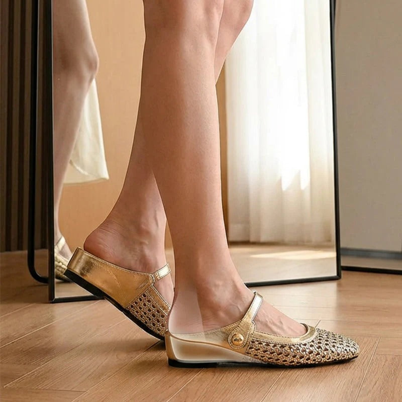 LUMIRA™ | Braided Woven Clogs with Square Toe