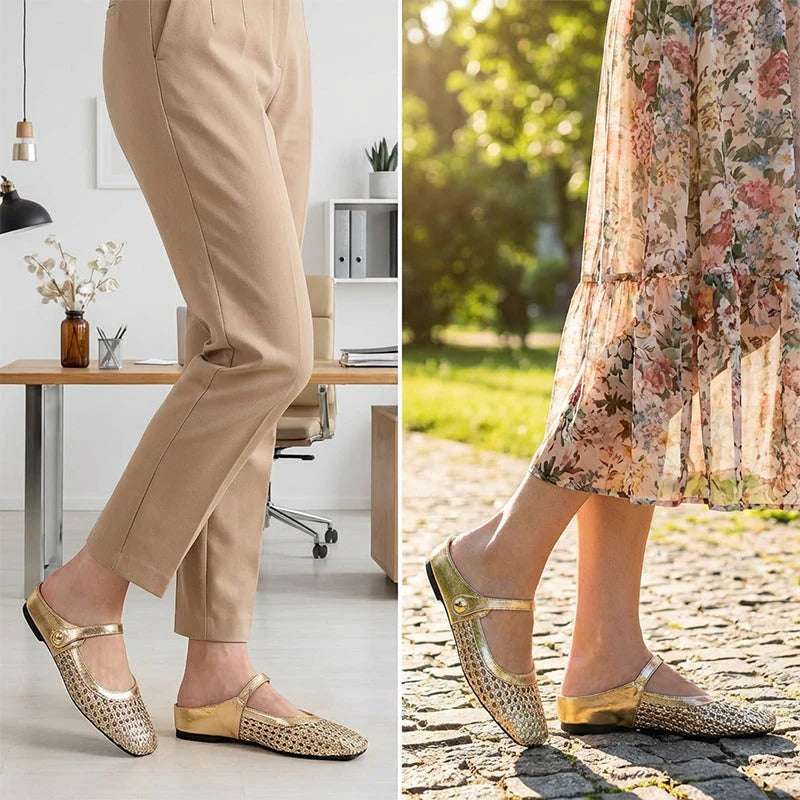 LUMIRA™ | Braided Woven Clogs with Square Toe