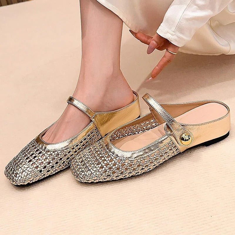 LUMIRA™ | Braided Woven Clogs with Square Toe